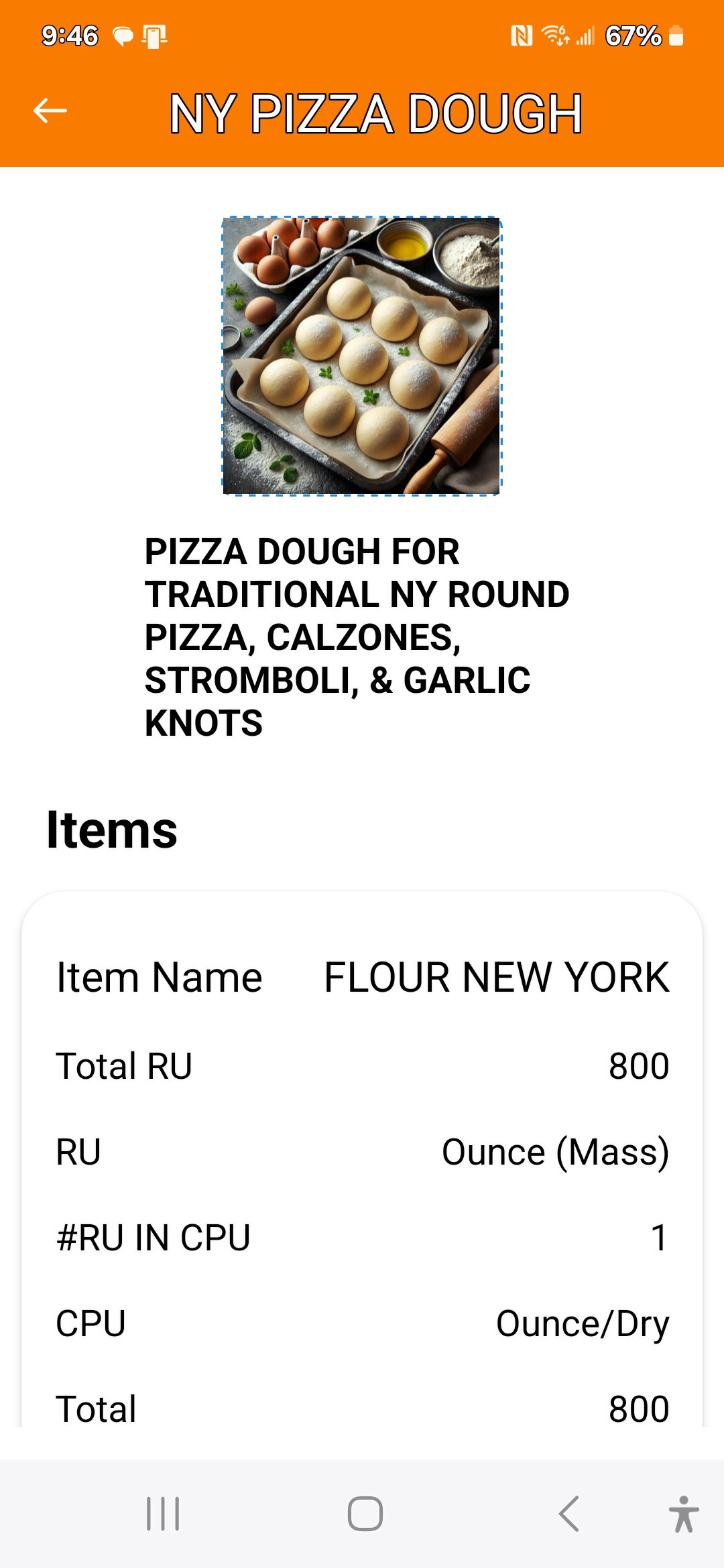 WookAI mobile app showing a full recipe with ingredients and instructions